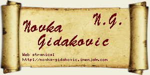 Novka Gidaković vizit kartica